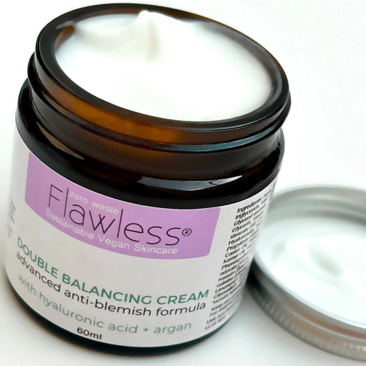 FLAWLESS Gesichtscreme mit Arganöl - Double Balancing Creme - Tigel 60ml offen