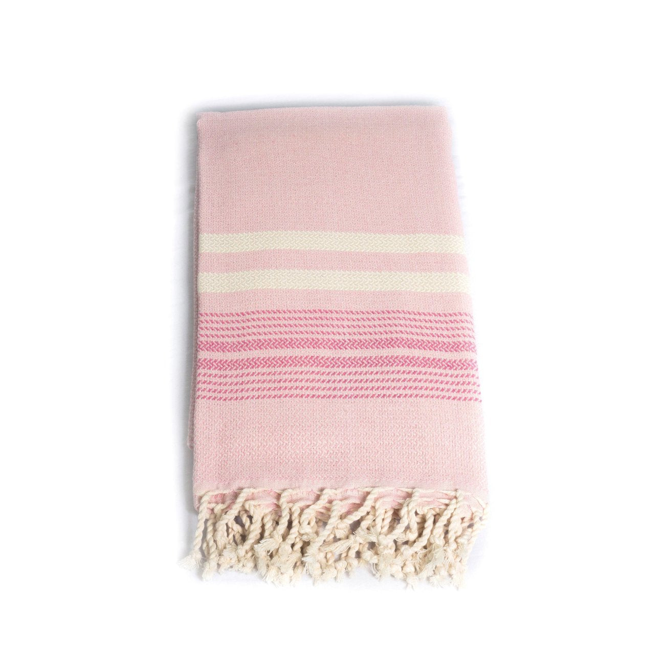 MADEATHAND Bad-Set im Jutesack - Hamam Handtuch pink gefaltet