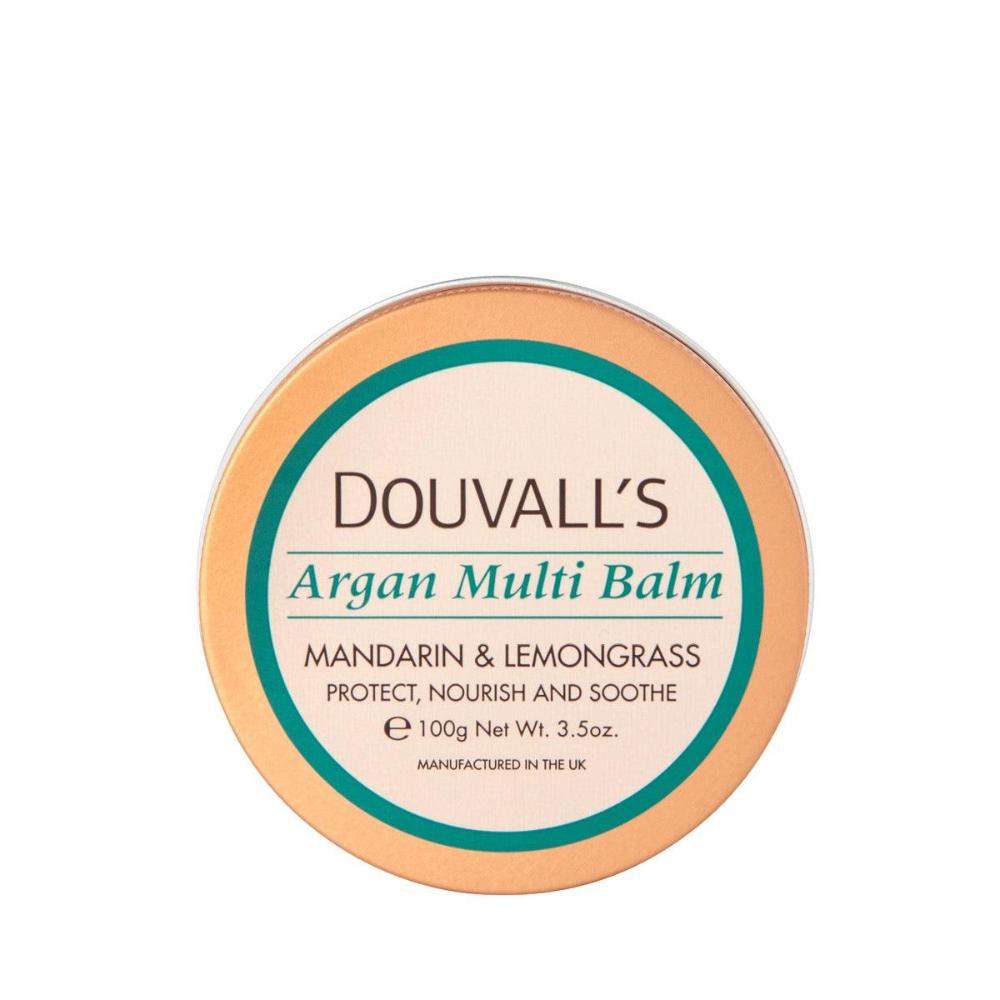 DOUVALLS Arganöl Gesichtscreme trockene Haut - Balsam Lemongras & Mandarine 100g - Dose geschlosssen