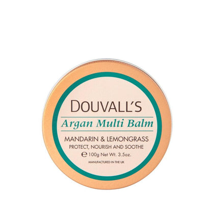 DOUVALLS Arganöl Gesichtscreme trockene Haut - Balsam Lemongras & Mandarine 100g - Dose geschlosssen