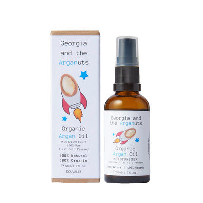 DOUVALL'S Baby Pflegeöl Arganöl Feuchtigkeitsspender 50ml - Flasche mit Kartonage