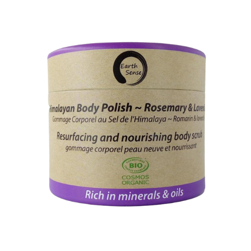 EARTH SENSE ORGANICS Bodypeeling Rosmarin Lavendel - vegan palmölfrei crueltyfree plastikfrei