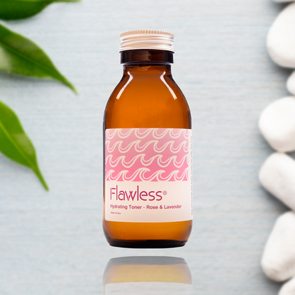 FLAWLESS Gesichtswasser trockene Haut Rose & Lavendel Flasche