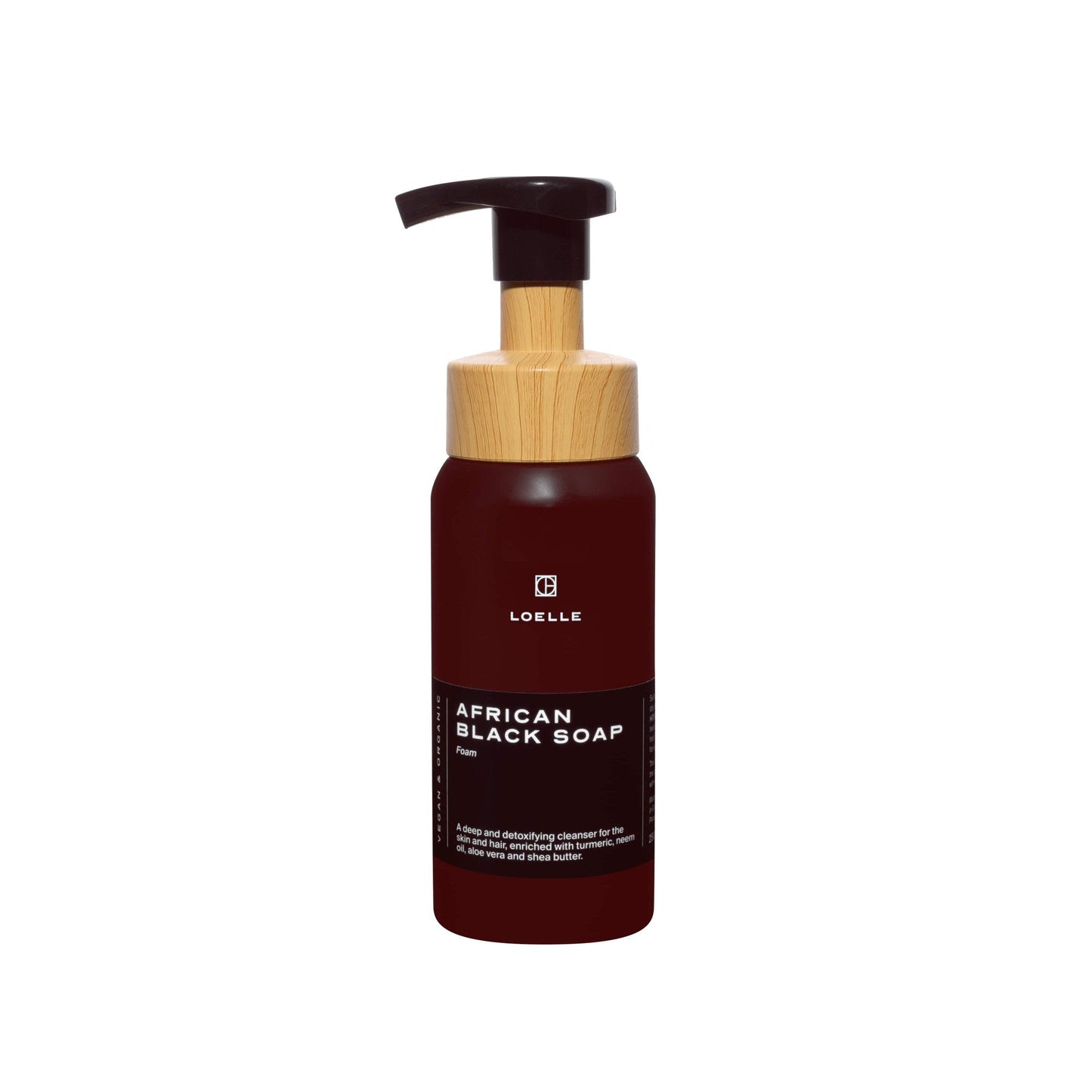 LOELLE Afrikanische Schwarze Seife Schaum 250ml - unreine Haut & Akne - Pumpspender