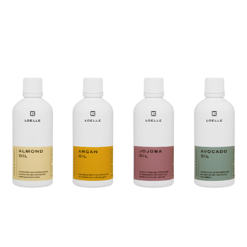 LOELLE Haut- und Haaröl Set mit Arganöl, Jojobaöl, Avoadoöl und Mandelöl 4x 100ml