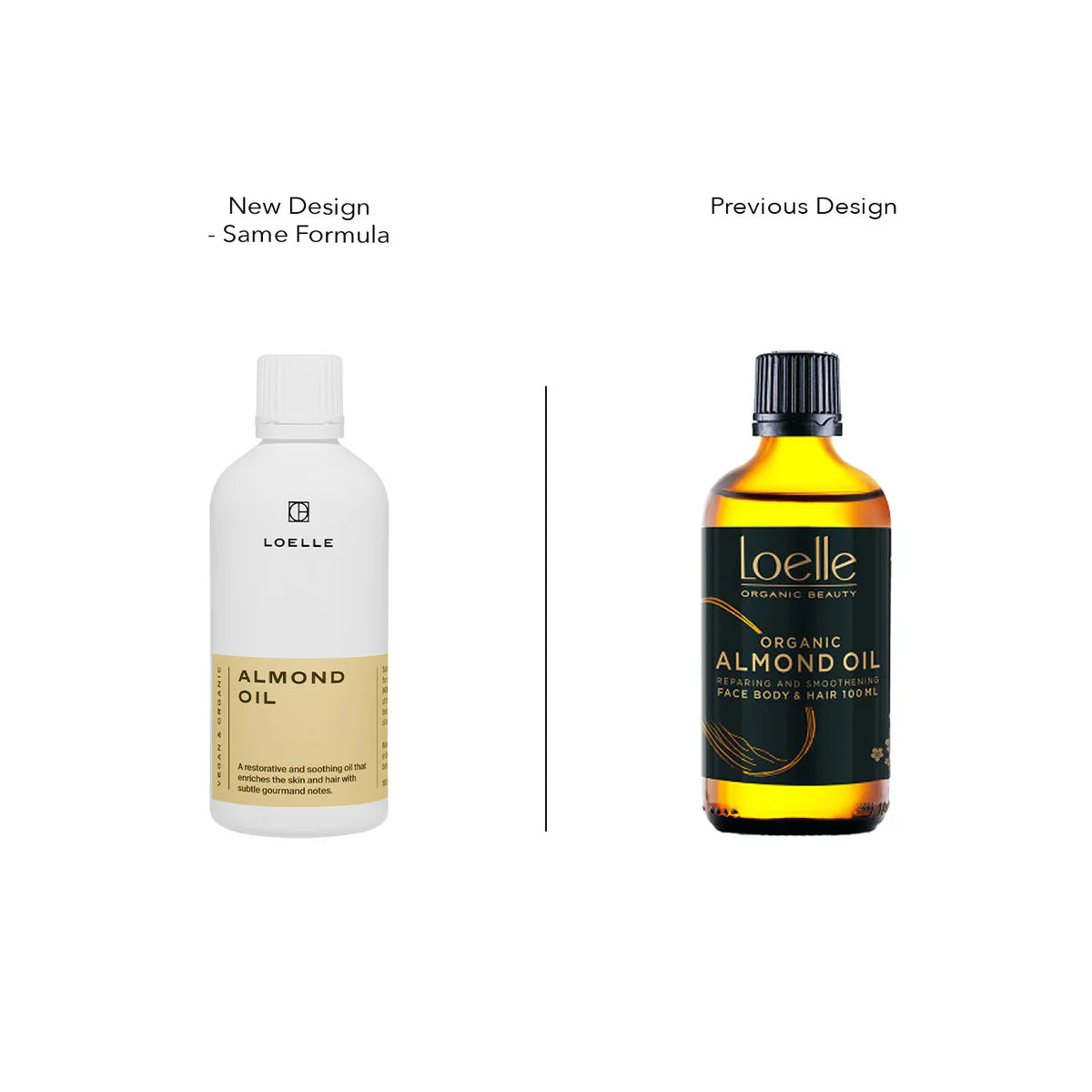 LOELLE Mandelöl für Haare und Haut - 100ml Glasflasche - Designs