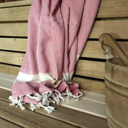 MADEATHAND Wellness Geschenkset Hamamtuch Diamond Pink - Sauna