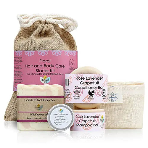 THE NATURAL SPA Geschenkset für Frauen - natürliche Pflege - Duftvariante Floral - Inhalt mit Seifen und Deocreme