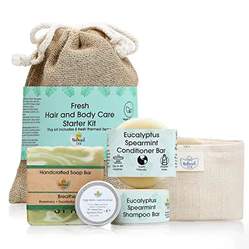 THE NATURAL SPA Geschenkset für Frauen - natürliche Pflege - Duftvariante Fresh - Inhalt mit Seifen und Deocreme