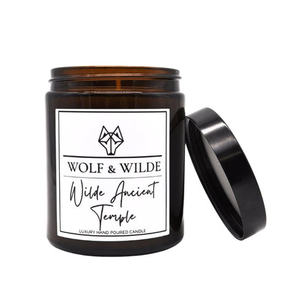 Wolf & Wilde Wilde Ancient Temple Aromatherapie Duftkerze im Glas Asien - Kerze offen