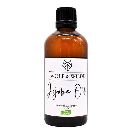 WOLF & WILDE Jojoba Öl Haut, Haare Gesicht 100ml Glasflasche