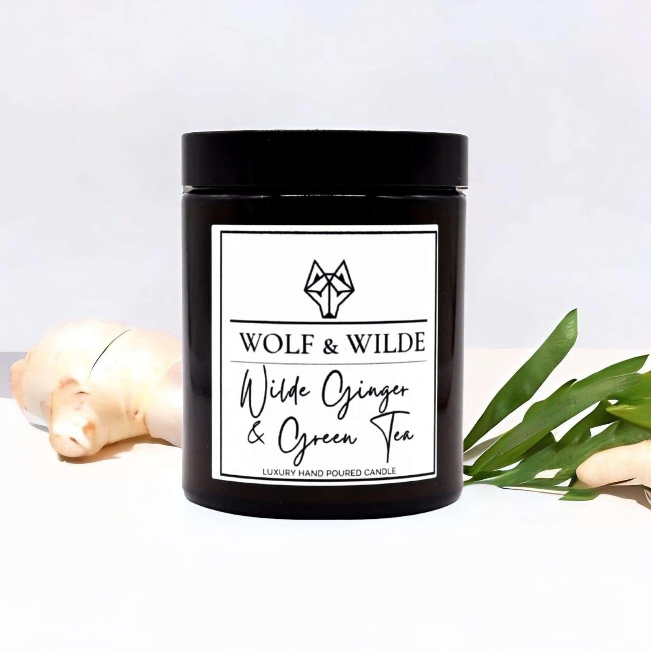 WOLF & WILDE Wilde Ginger & Green Tea Aromatherapie Duftkerze im Glas - Kerze Ingwer Grüntee