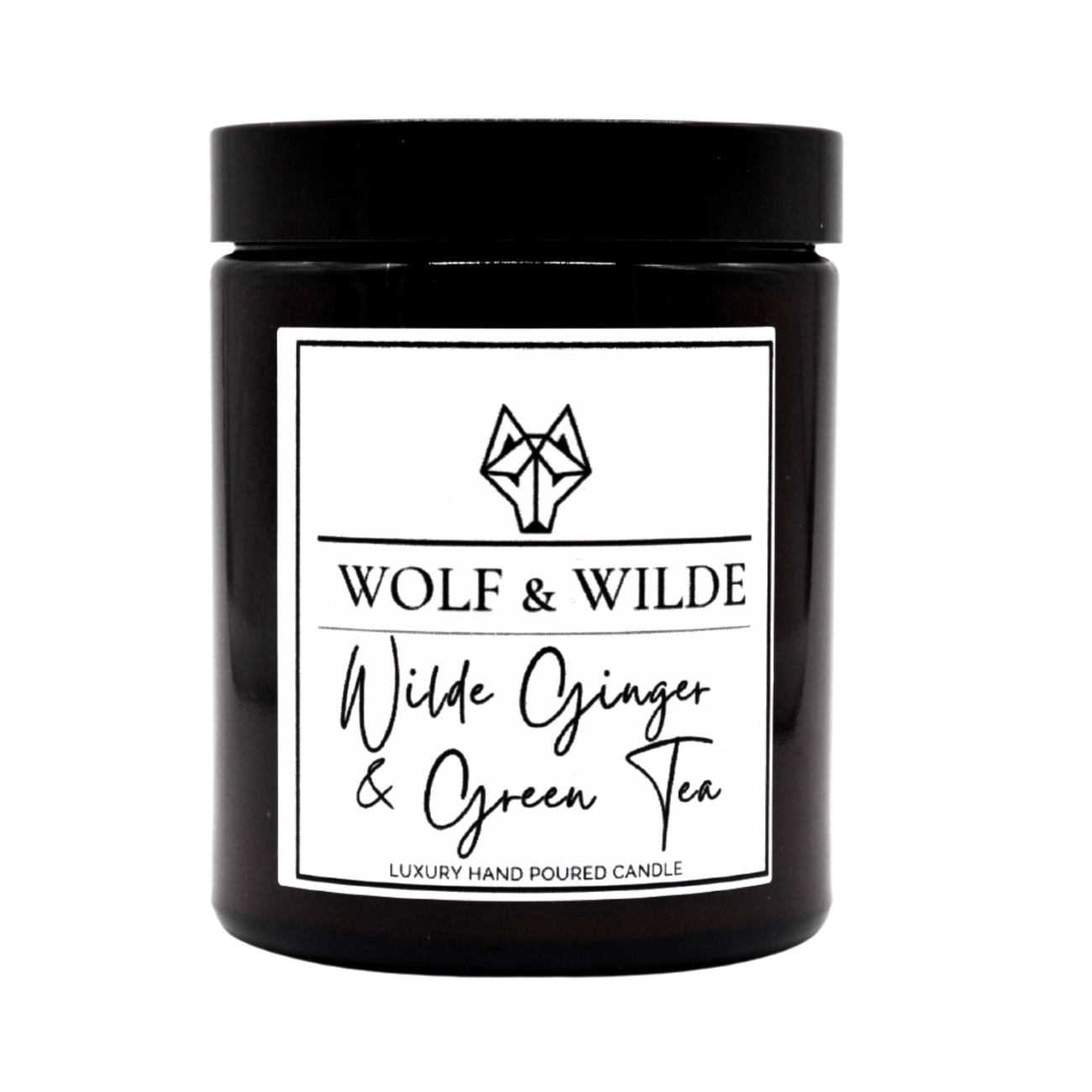 WOLF & WILDE Wilde Ginger & Green Tea Aromatherapie Duftkerze im Glas vegan - Kerzenglas nah