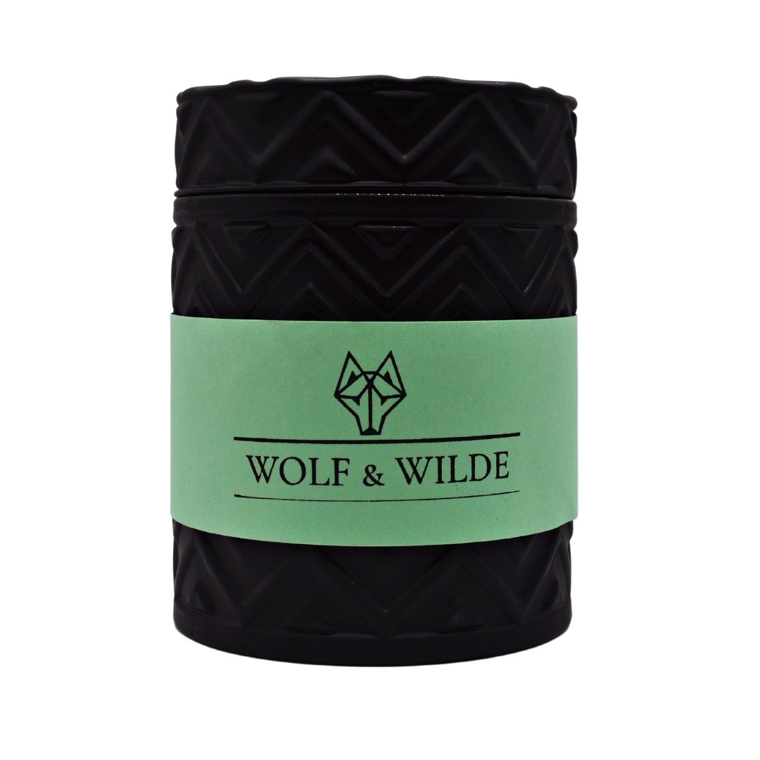 WOLF & WILDE "Wilde Lemongrass & Lime" Aromatherapie Duftkerze im Glas Extra Large - Glasbehälter mit Deckel