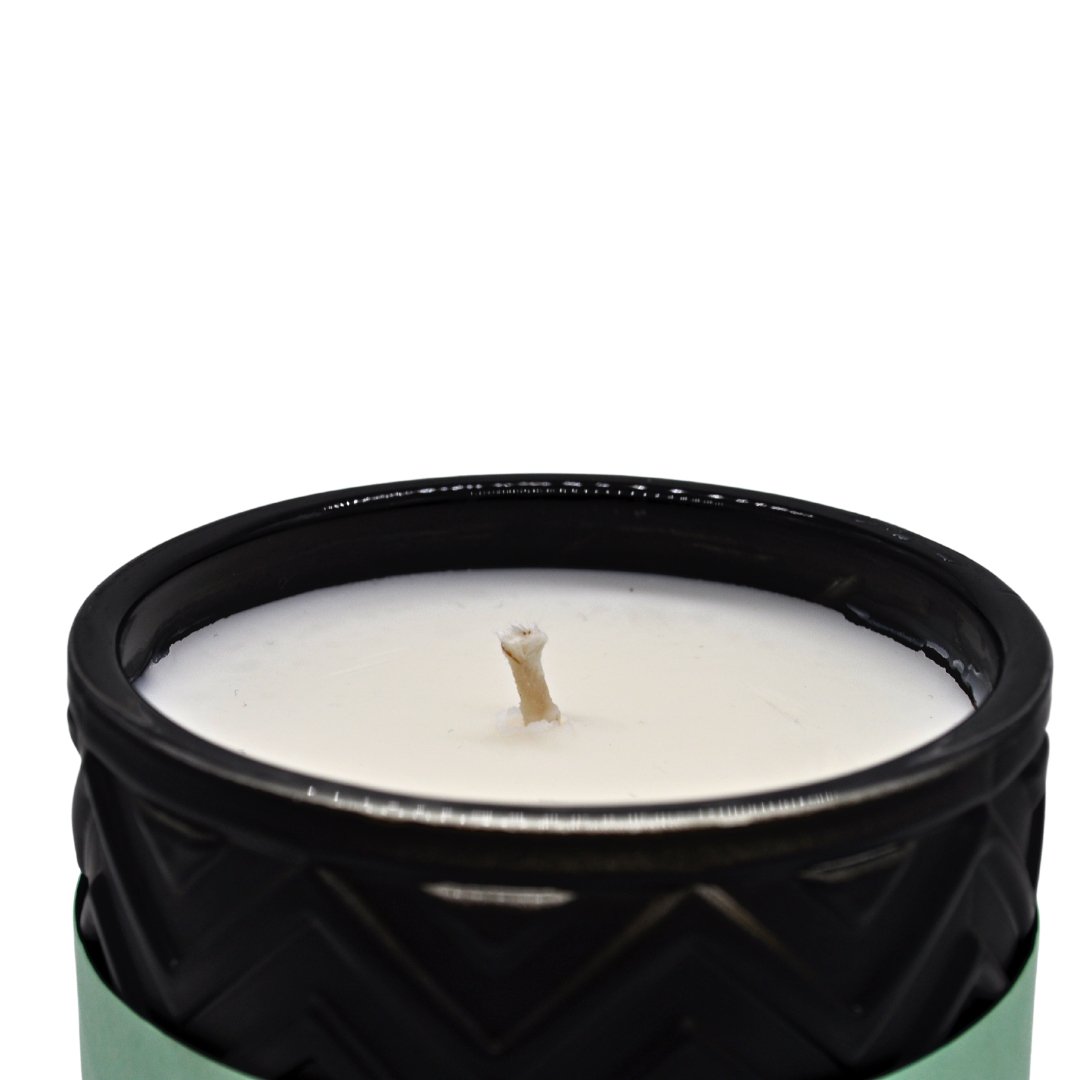 WOLF & WILDE "Wilde Lemongrass & Lime" Aromatherapie Duftkerze im Glas Extra Large - Glasbehälter offen mit Docht