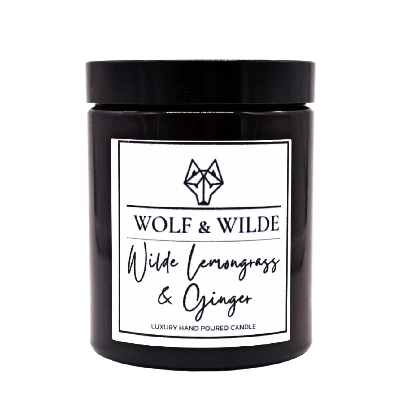 WOLF & WILDE Wilde Lemongrass & Ginger Handgemachte Duftkerze im Glas - Kerze mit Deckel