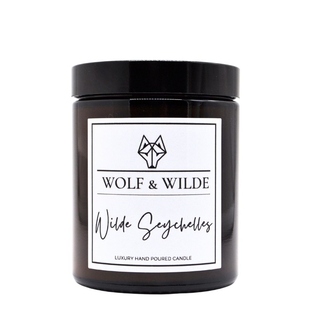 WOLF & WILDE Wilde Seychelles Handgemachte Duftkerze im Glas - Kerze mit Deckel